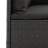 3Pcs Patio Lounge Set Poly Rattan Outdoor Garden Movable Decor with Removable Cushions Black Garden sofa, outdoor sofa 4