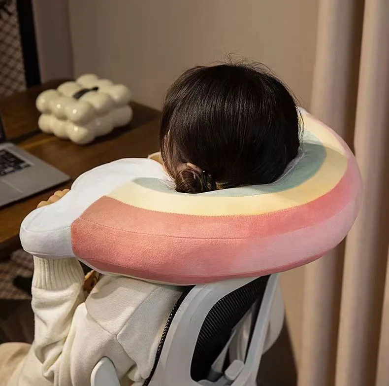 INS Hot Rainbow Cloud Star Moon Shell Plush Cushion Sleeping Pillow Home Decor Cushions Baby Shower Gifts 5