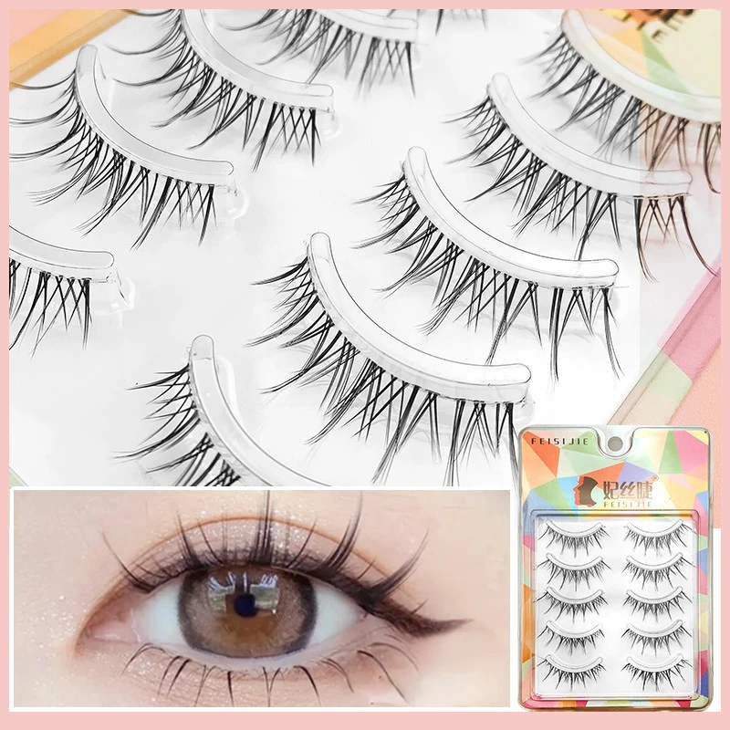 

Натуральные накладные ресницы 5 пар, тонкие ресницы ручной работы, короткие легкие ресницы для косплея, корейские модные инструменты для наращивания макияжа
