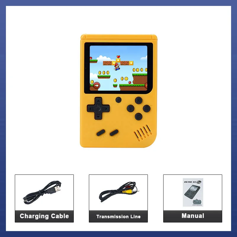 FANGTUOSI Portable Mini Handheld Video Game Console 8-Bit 3.0 Inch Color LCD Kids Color Game Player Built-in 168 hot games 