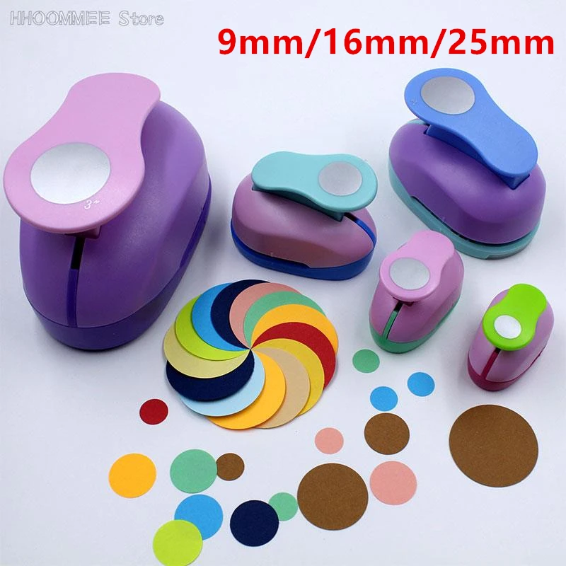 1PC Round Hole Punch DIY Embossing Device Children's Educational Embossing Machine Manual Paper Cutter School Supplies 9/16/25mm