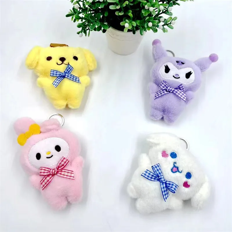 40pcs/lot 4inch Cute Monster Kuromi Melody Stuffed Dolls pendants Plush Toy Keyring key chain for Children Gifts 2