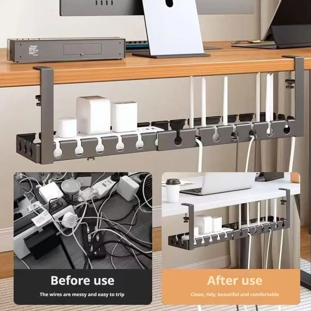 데스크 케이블 정리 트레이, 와이어 정리 케이블 트레이, 와이어 정리함, 충전 데이터 케이블, PC 컴퓨터 케이블 랙 (가정 사무실용)
