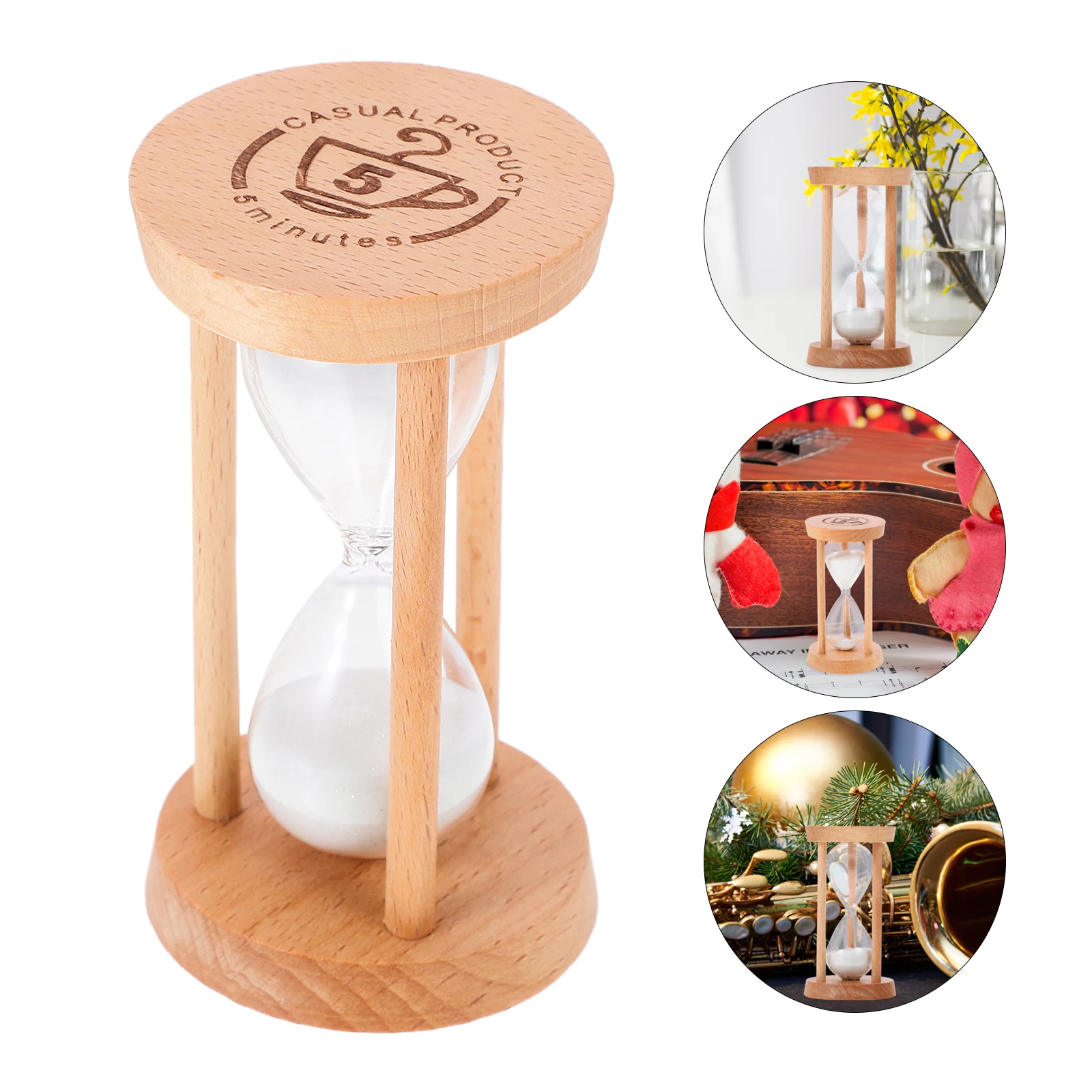 5 Minutes Wooden Hourglass Timer Home Living Room Desktop Decoration Children Birthday Gift Portable Sand Clock Hourglass Home