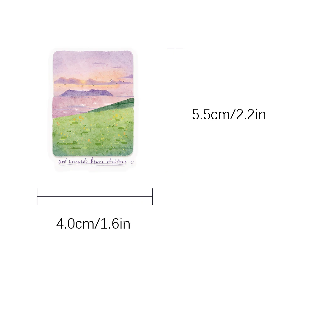 50 stücke Landschaft Aufkleber Landschaft Malerei Dekoration Laptop Scrapbooking Handbuch Tagebuch DIY Becher Album Wasserdichte Aufkleber – Detail 1