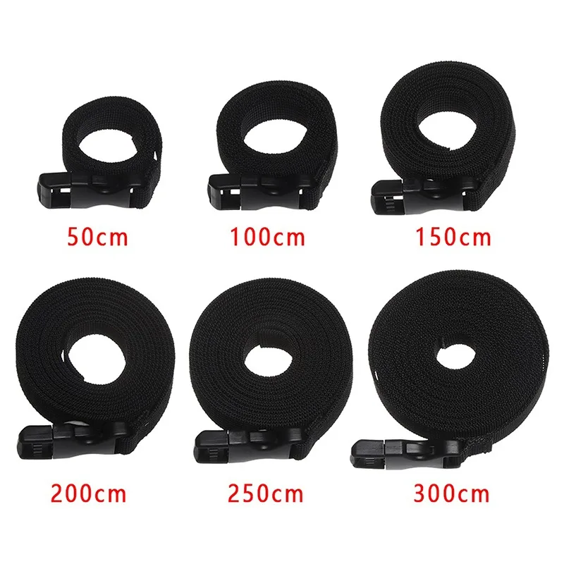 Travel Tied Nylon Cargo Tie Down Luggage Black Durable Lash Belt Strap With Cam Buckle Travel Kits Outdoor Camping Tool