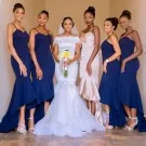 Bridesmaid Dresses Wedding Party For Women 2022 Elegant Black Satin A Line Long Night Woman's Evening Formal Gowns