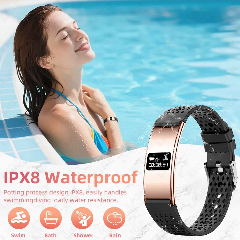 LIGE 스마트 팔찌 2.8mm 초슬림 바디 다양한 스포츠 모드 IPX8 방수 통화 알림 다기능 스마트워치 (남성용)