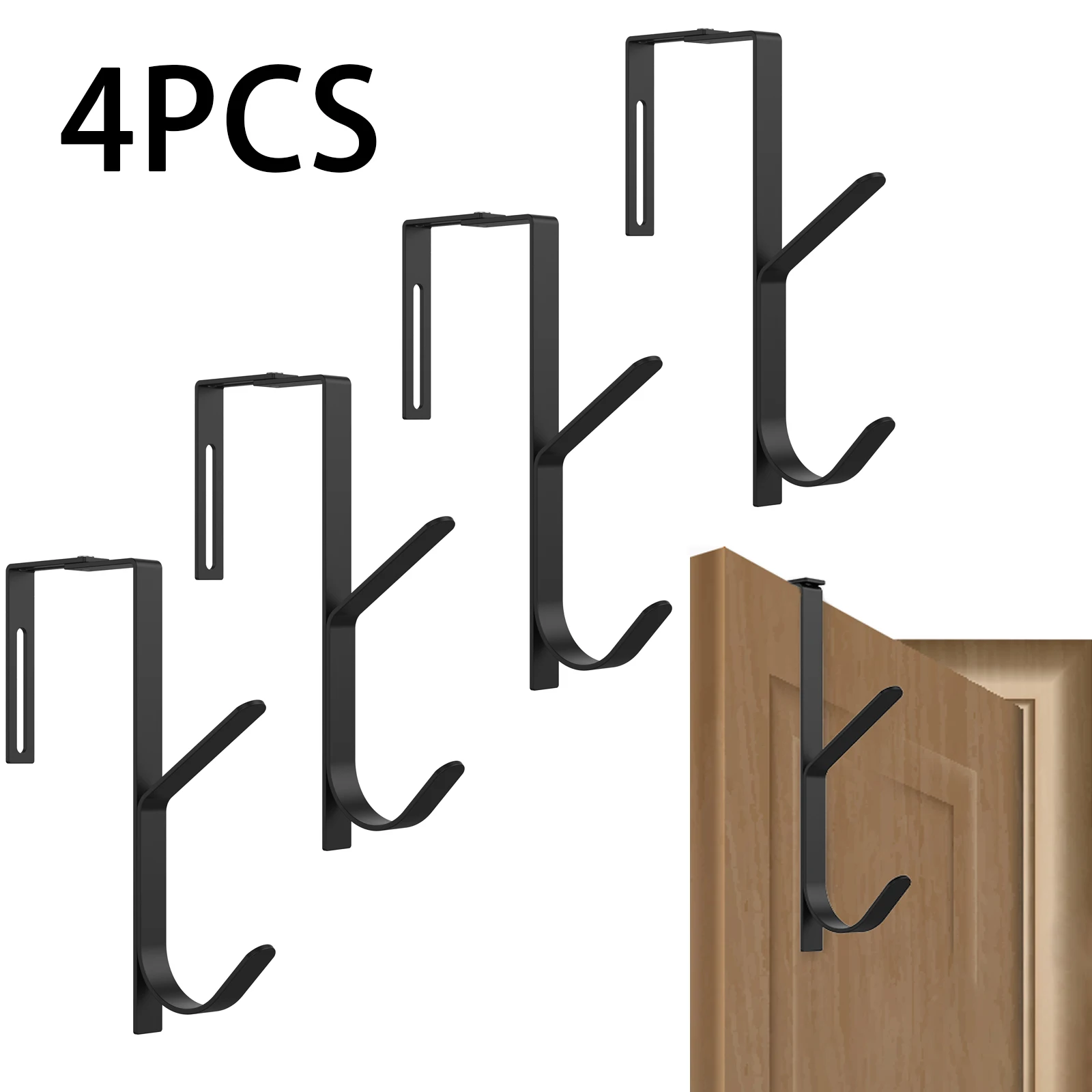 Metal Adjustable Over Door Hooks for Bathroom Kitchen Organization