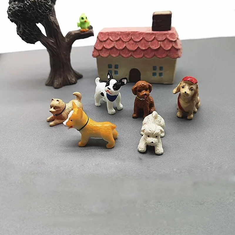 6pcs Dog Animal Miniature Dollhouse Ornament