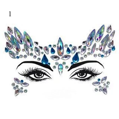 Crystal Tattoo Sticker Drill Stickers Eyes Sticker Party Face Stickers Face Decoration Diamond Masquerade Temporary Tattoo