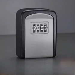 Black/Gold/Silver Metal Outdoor Wall-Mounted Key Lock Box with 4-Digit Combination Security (S2)