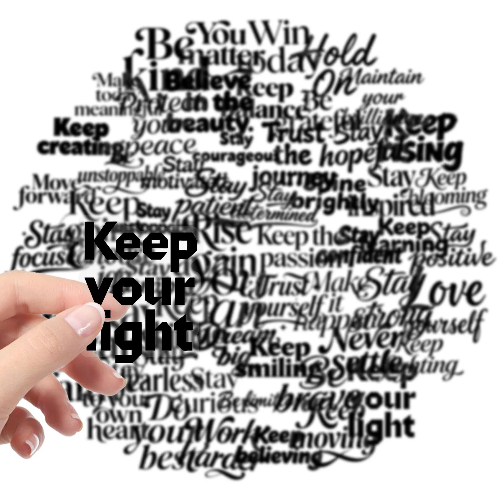 10/56개 동기 부여 문구 텍스트 투명 그래피티 스티커 검정 단어구 장식 DIY 여행가방 노트북 전화기 기타