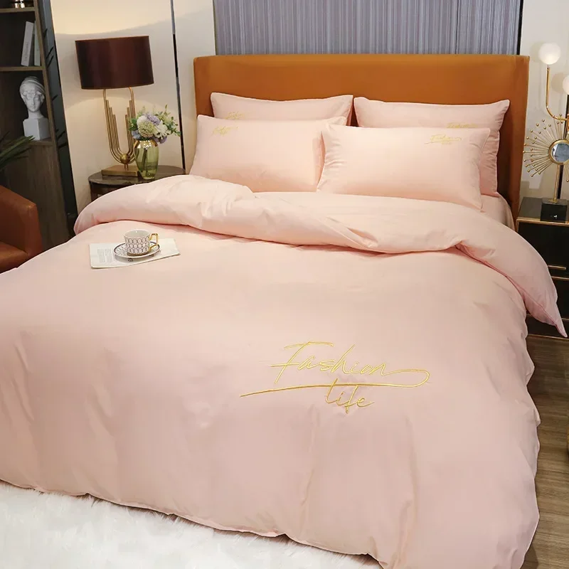 

Однотонный Комплект постельного белья, роскошное фиолетовое постельное белье 200x230 см, пододеяльник, приятный на ощупь, промытый хлопок, домашний текстиль, декор для спальни