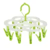 16 Clips Folding Clothes dryer Hangproof Socks Underwear Plastic Drying Rack Organizerer Children Adults  Dryer Wind 1