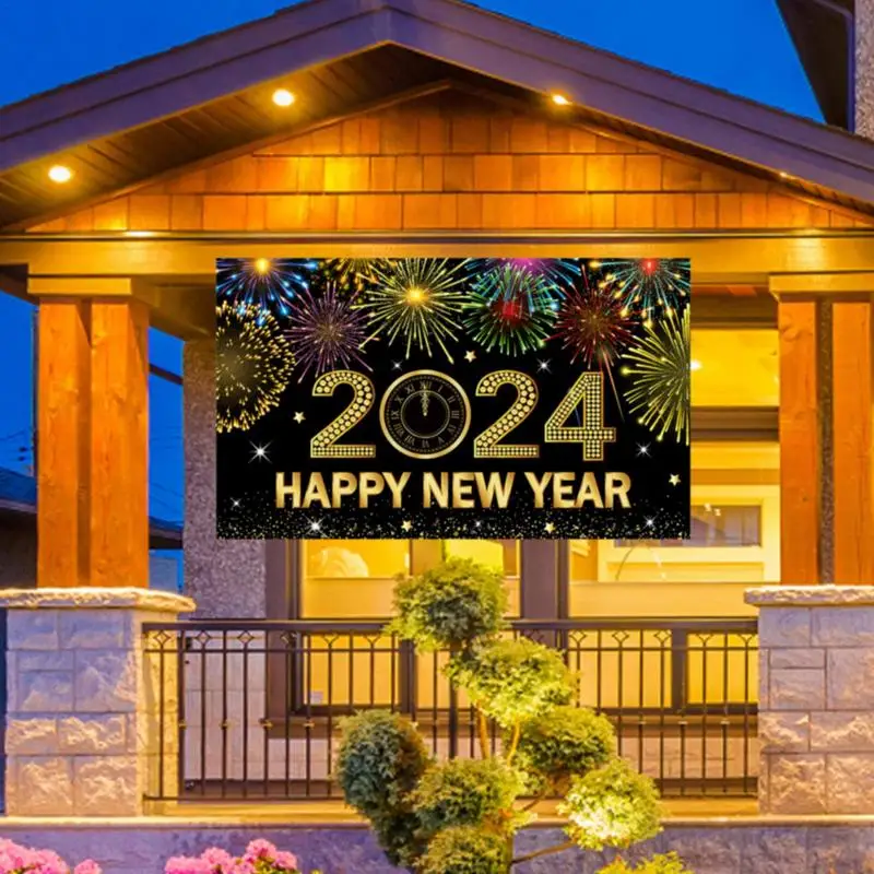 

Портативный новогодний фон с надписью "Happy New Year"