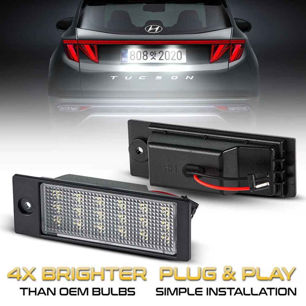 

For Hyundai IX35 Tucson 2015-2018 Kia XCeed Cerato Forte K3 2Pcs Canbus LED Number License Plate Lights Lamps OEM#92501D3100