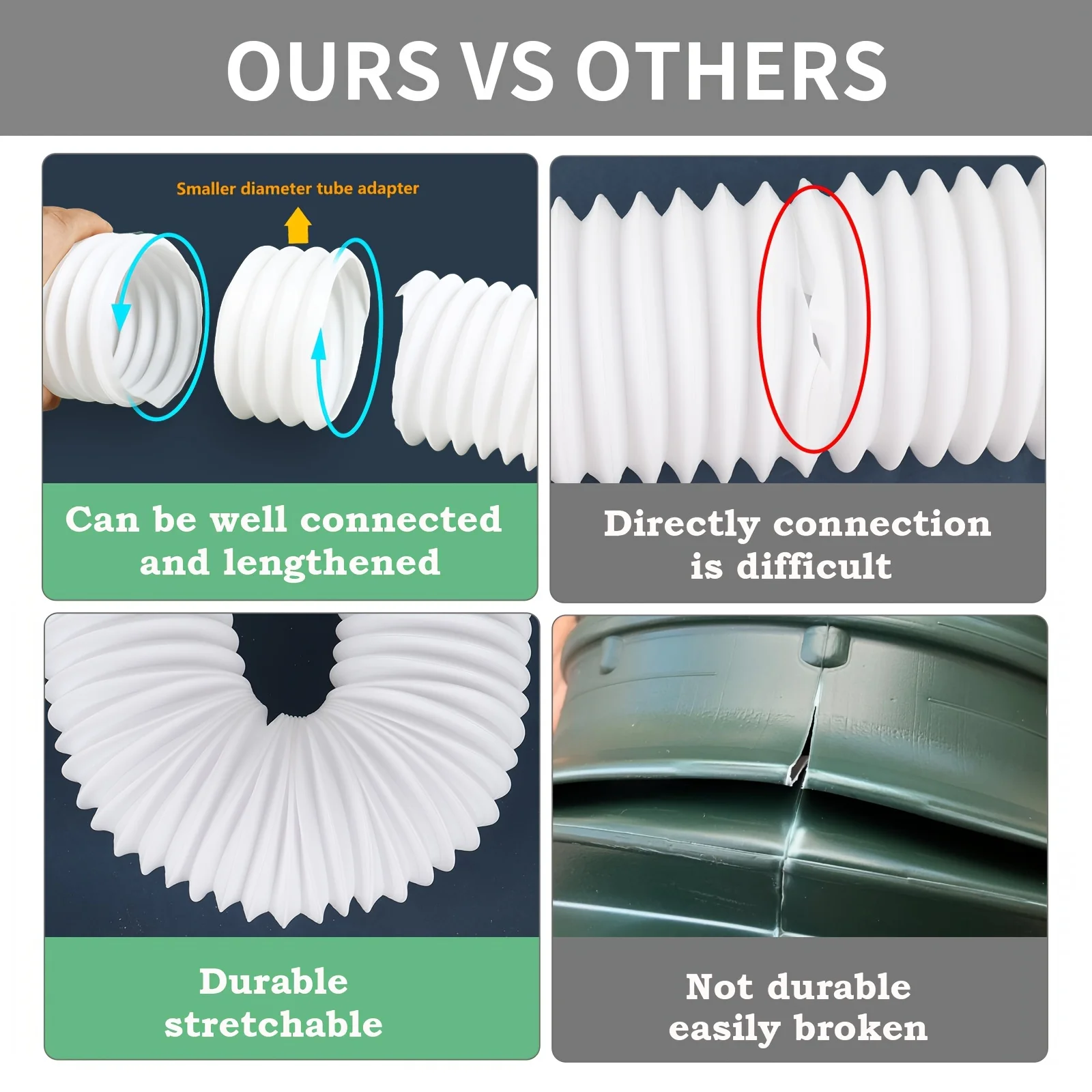 Adjustable Rain Gutter Downspout Extensions Down Spout Universal Downspout Extender,Rainwater Drainage System Accessory
