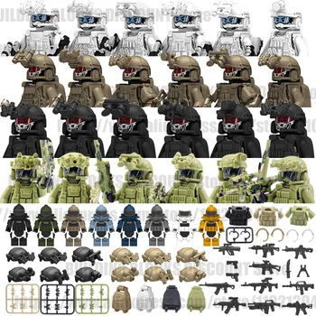 Military Special Forces MOC Building Block SWAT Ghost Commando Figures Police Soldiers Army Gun Weapons Children's Toy Gift B152 1