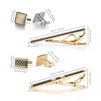 4 Sets Tie Clips & Cufflinks Set With Box Wedding Guests Gift Man Shirt Cufflink Pisa Ties For Men Luxury Men's Gift For Husband 4