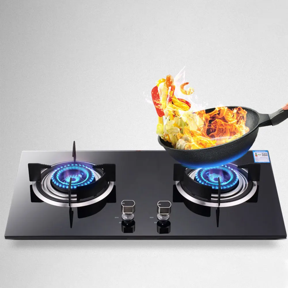 Tempered Glass Cooktop Stove Double-burner  Tempered Glass Gas Panel  Furnace - Gas Stove - Aliexpress