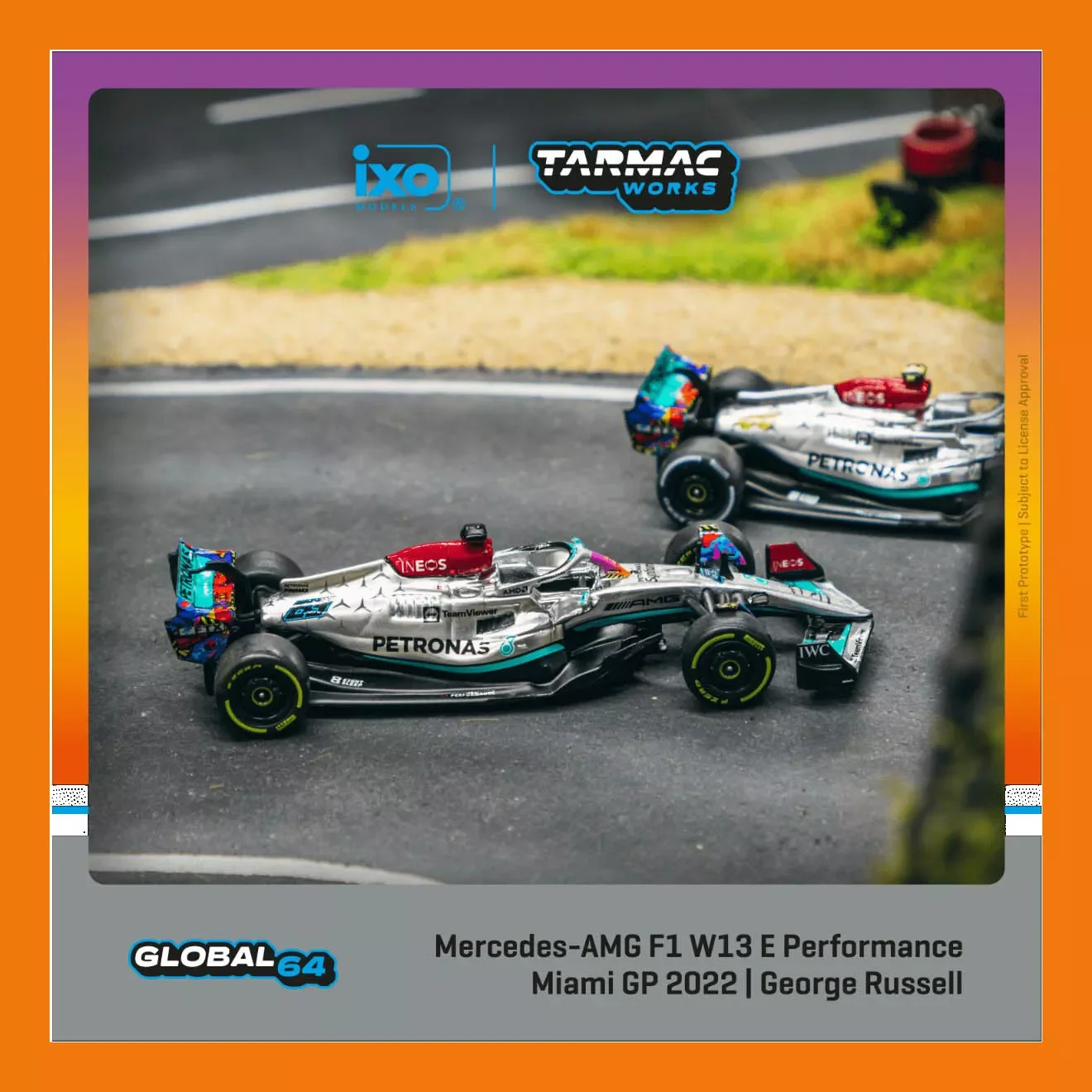 

Май 2024 года, Tarmac 1/64 MB F1 W13 E Performance, модель Майами Гран-при, формула, коллекция автомобилей, ограниченный выпуск, хобби-игрушки