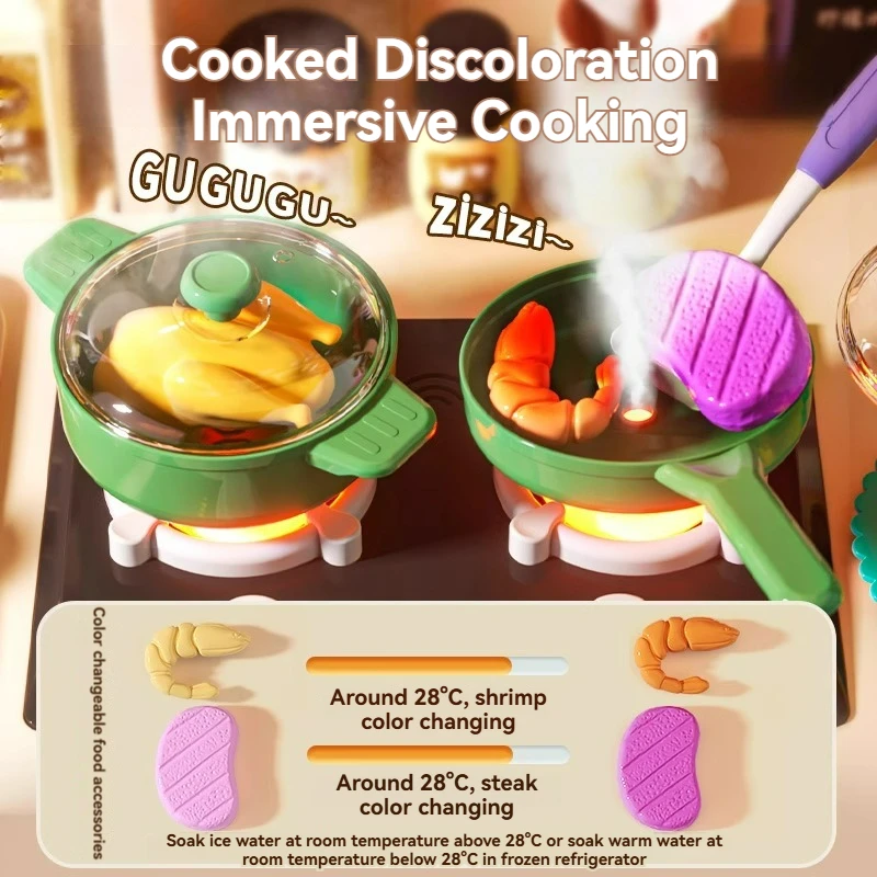 Oversize Kitchen Toys Girl Playing Home Simulated Kitchen Utensils Female Treasure Cooking Children's Birthday Christmas Gifts 3