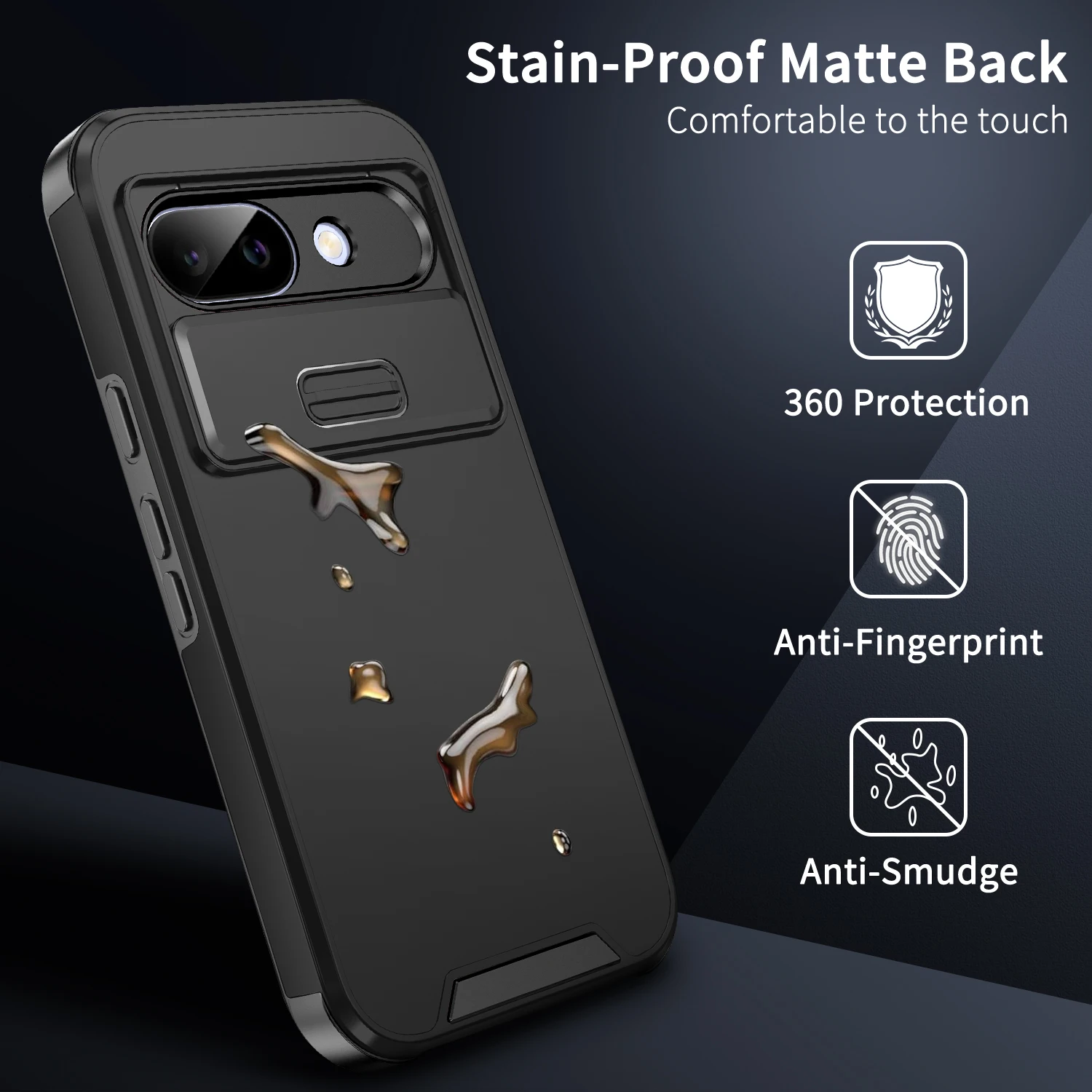 Enhanced Camera Slide Protective Phone Case - Wireless Charging Compatible, Durable Armor Cover.