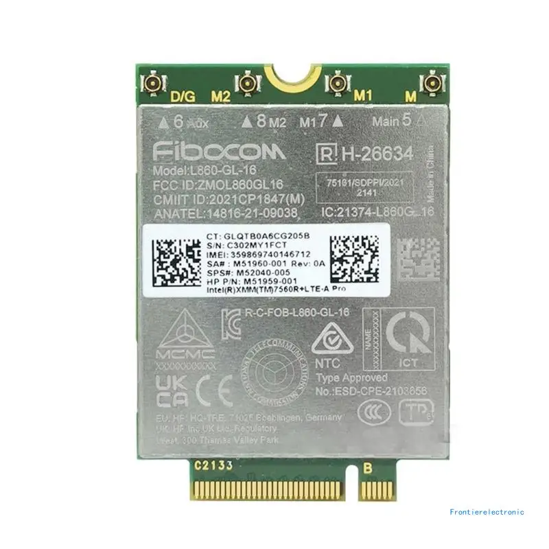 L860-GL4G-Modem CAT16 1Gbps M52040-005 NGFF-m2 WIFI Card L860-GL Cat-16 For Elitebook X360 830 840 850