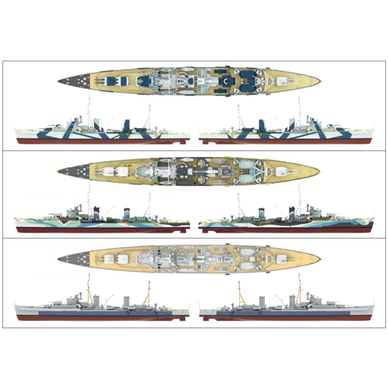 RC Ship Model Kit 1/200 Linxian Class Chongqing Light Cruiser Remote Control Ship Model with Brush Motor SLA Printing 5