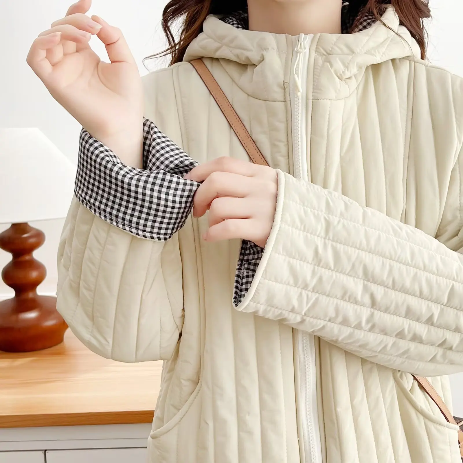 XXXXL Fashion Plus Size Women's Parkas 2025 Winter New Casual And Versatile Hooded Lightweight Padded Jacket Warm Coat 2521