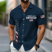 Chemise boutonnée à manches courtes pour hommes, drapeau américain patriotique américain, 250e anniversaire, mode décontractée, vacances, été quotidien 3