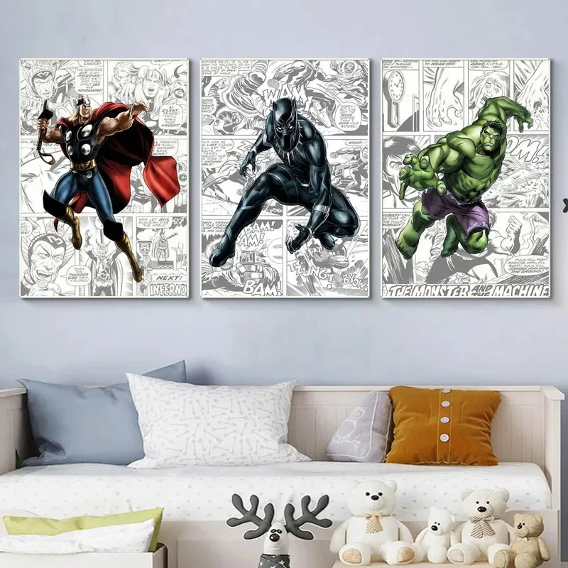 Disney Avengers superhero Marvel poster canvas painting art mural wall print picture home kids room decor