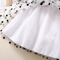 Vêtements pour filles, robe à manches volantes, en mousseline de soie, à pois bleus, pour enfants de 1 à 6 ans, robe d'été 6