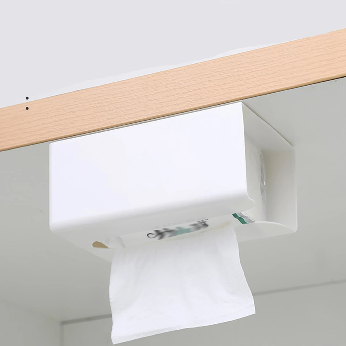 Wall Mounted Tissue Box Adhesive Tissue Shelf Napkin Holder Garbage Bag Dispenser Rack Storage Home Space-saving Shelf 5