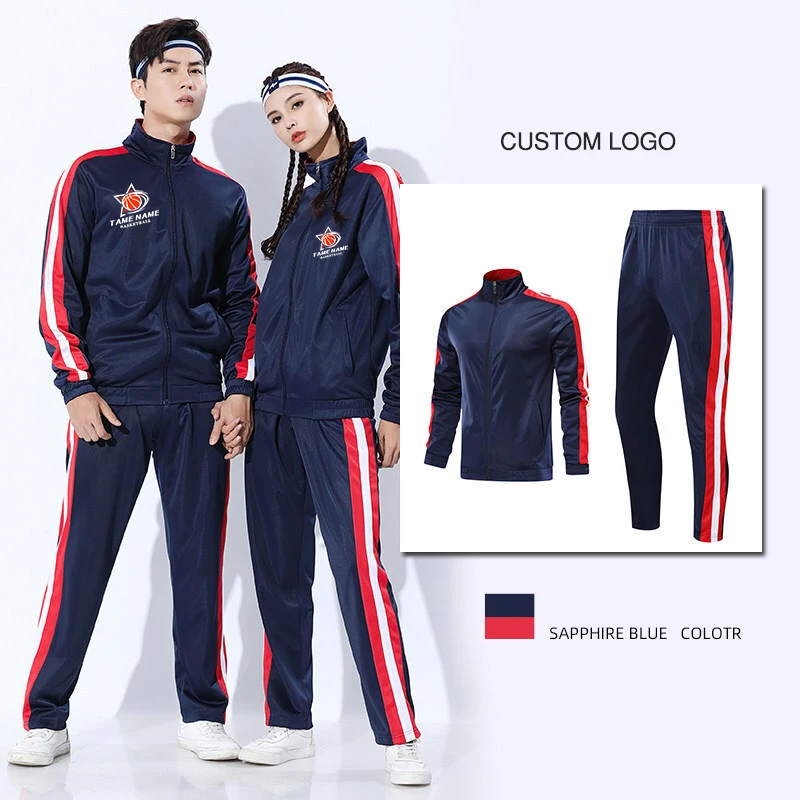 Custom Men Jacket Tracksuit Casual Sports Suit print logo Men's Set Autumn  Two Pieces Set Mens Sportswear Plus Pants Suit 3