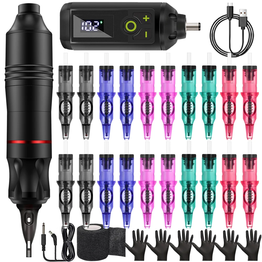 Ballpoint Tattoo Machine Kit Tattoo Pen Machine Set with Wireless