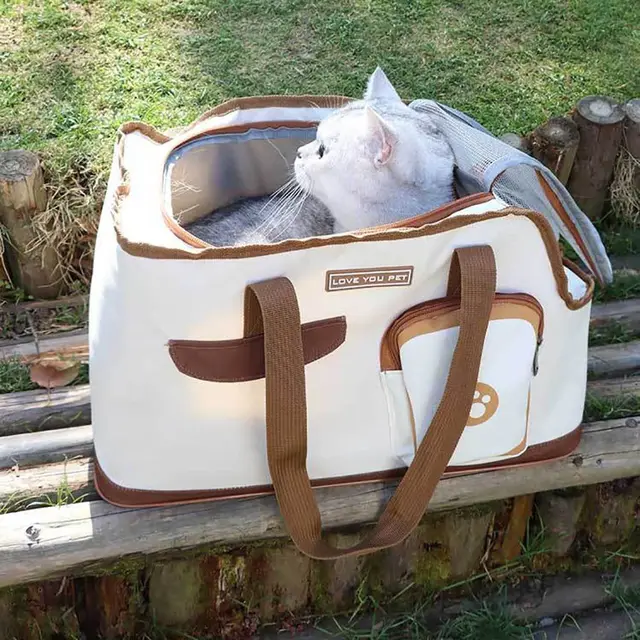Safety Oxford Pet Carrying Handbag Large Capacity Breathable Pet Carrying Bag Portable Waterproof Cat carry supplies Outdoor