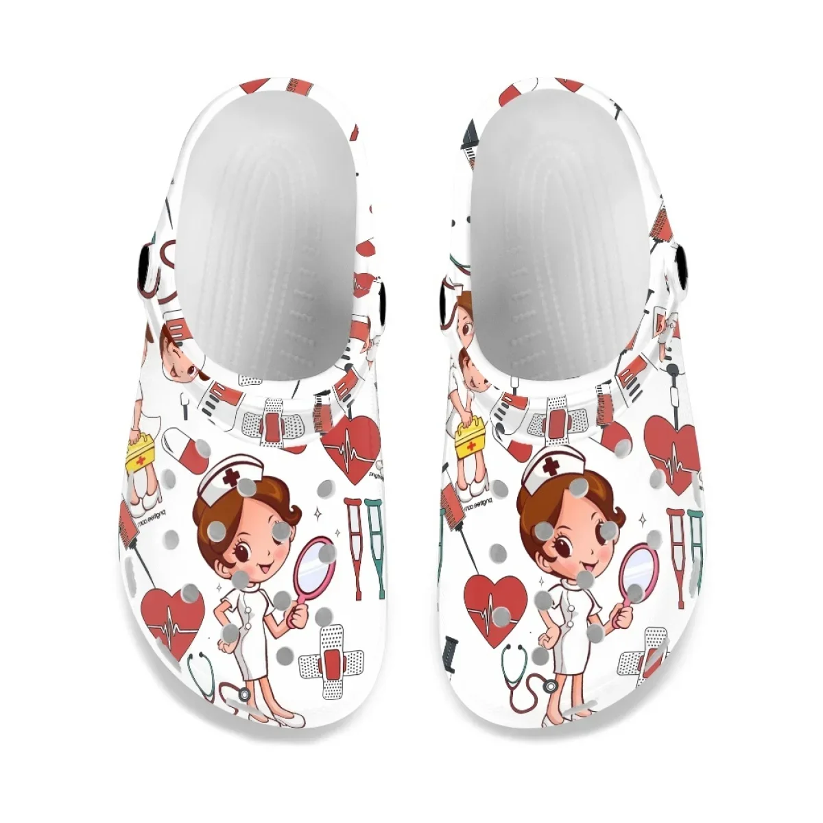 Kawaii Nurse Printing Hospital Medical Slippers Female Doctor Non-slip Light Medical Shoes Breathable Beach Sandals Couples