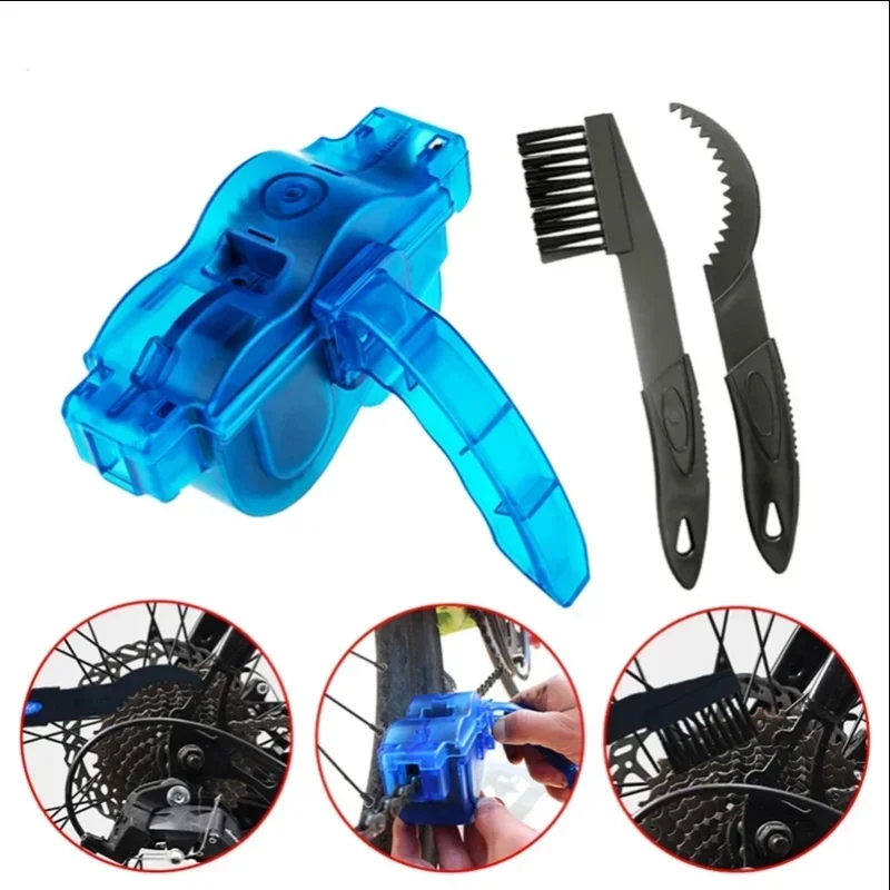 Portable Bicycle Chain Cleaning Kit - 2-in-1 Scrubber Brush & Washer for Mountain Bike Maintenance, Quick-Clean Cycling Tool