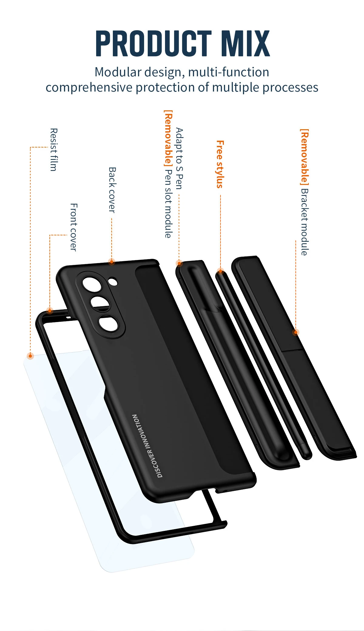 Phone Case For Samsung Galaxy Z Fold With Pen Holder And Stand_voghion.com