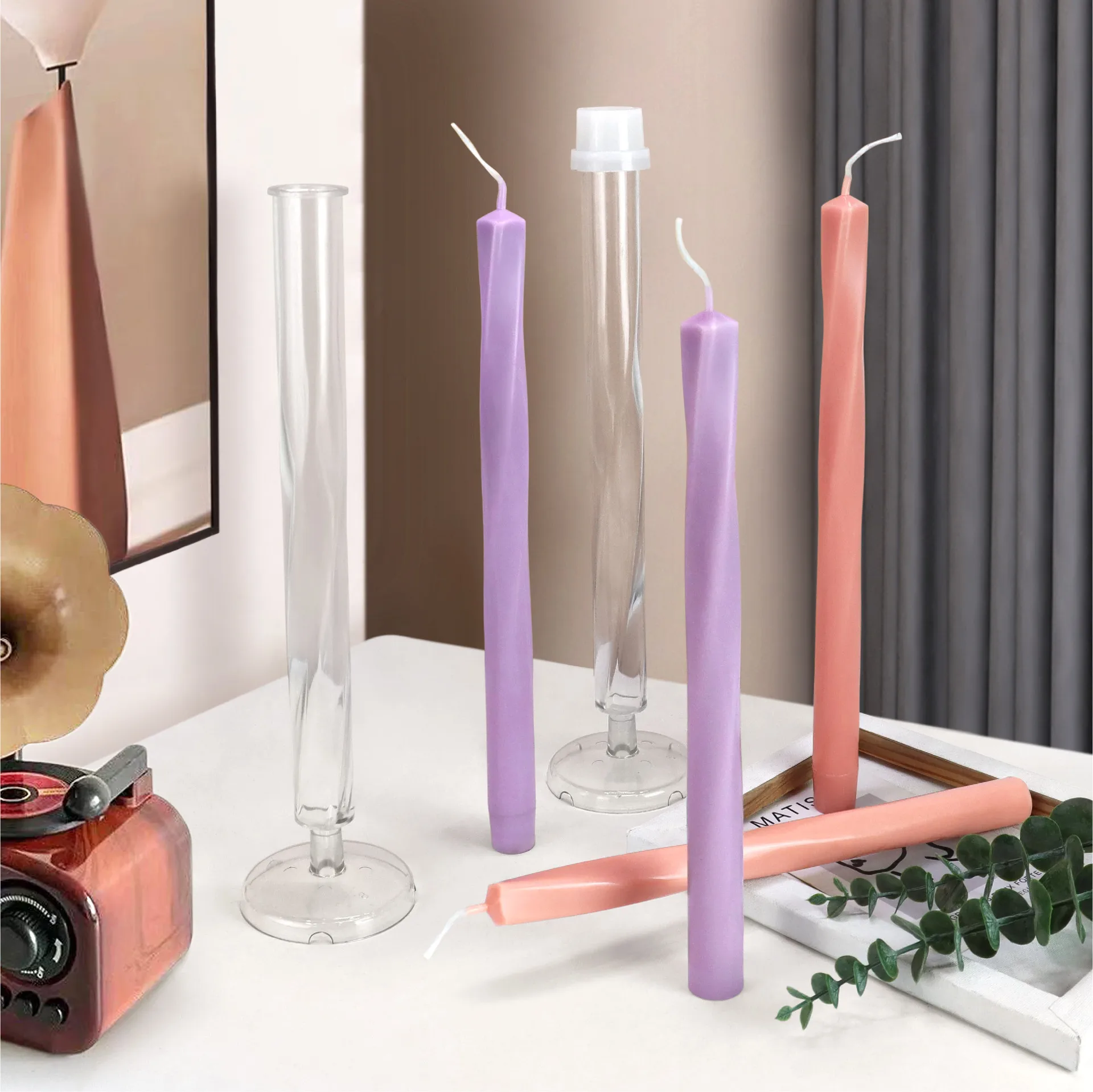 Square Pillar Spiral candle Mold Acrylic candle Mold making kit