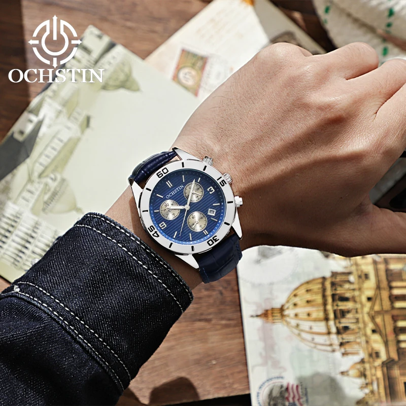 OCHSTIN Hot Model 2024 Mariner Series Sport Street Waterproof Watch Multifunction Quartz Movement Men's Quartz Watch