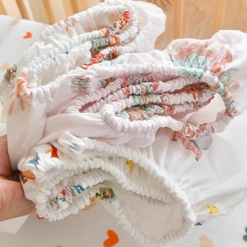 9 Styles Soft & Breathable Cotton Baby Crib Fitted Sheet 140*70cm Cartoon Printing Mattress for Infants Bed Accessories
