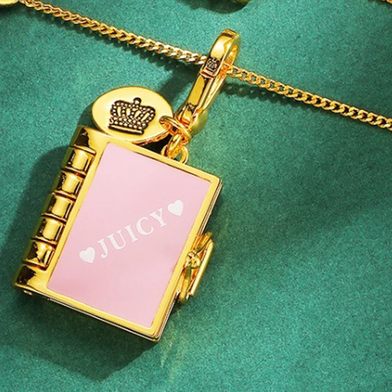 Fashion Luxury Openeable Flip Page Book Pendant Necklace for Women Keychain Pendant Elegant Party Jewelry Valentine's Day Gift 2