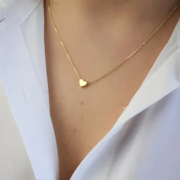 New Minimalist Clavicle Necklaces for Women Tiny Heart LOVE Necklaces Dainty Fashion Jewelry Beach Summer Collares Bijoux 1