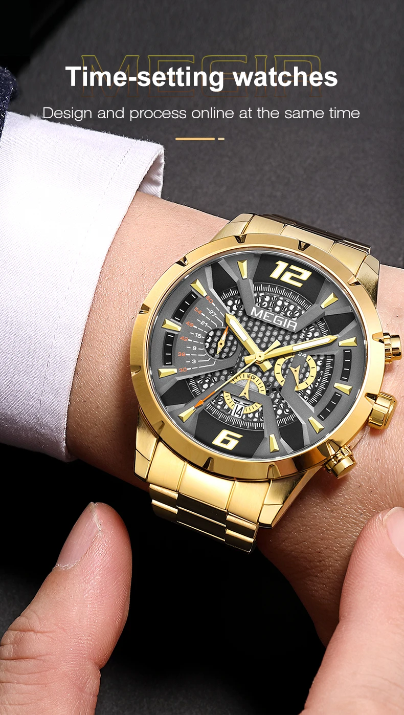 Stainless Steel for Men Luxury Business Casual Quartz Date Clock Chronograph Big Dial Wrist_voghion.com