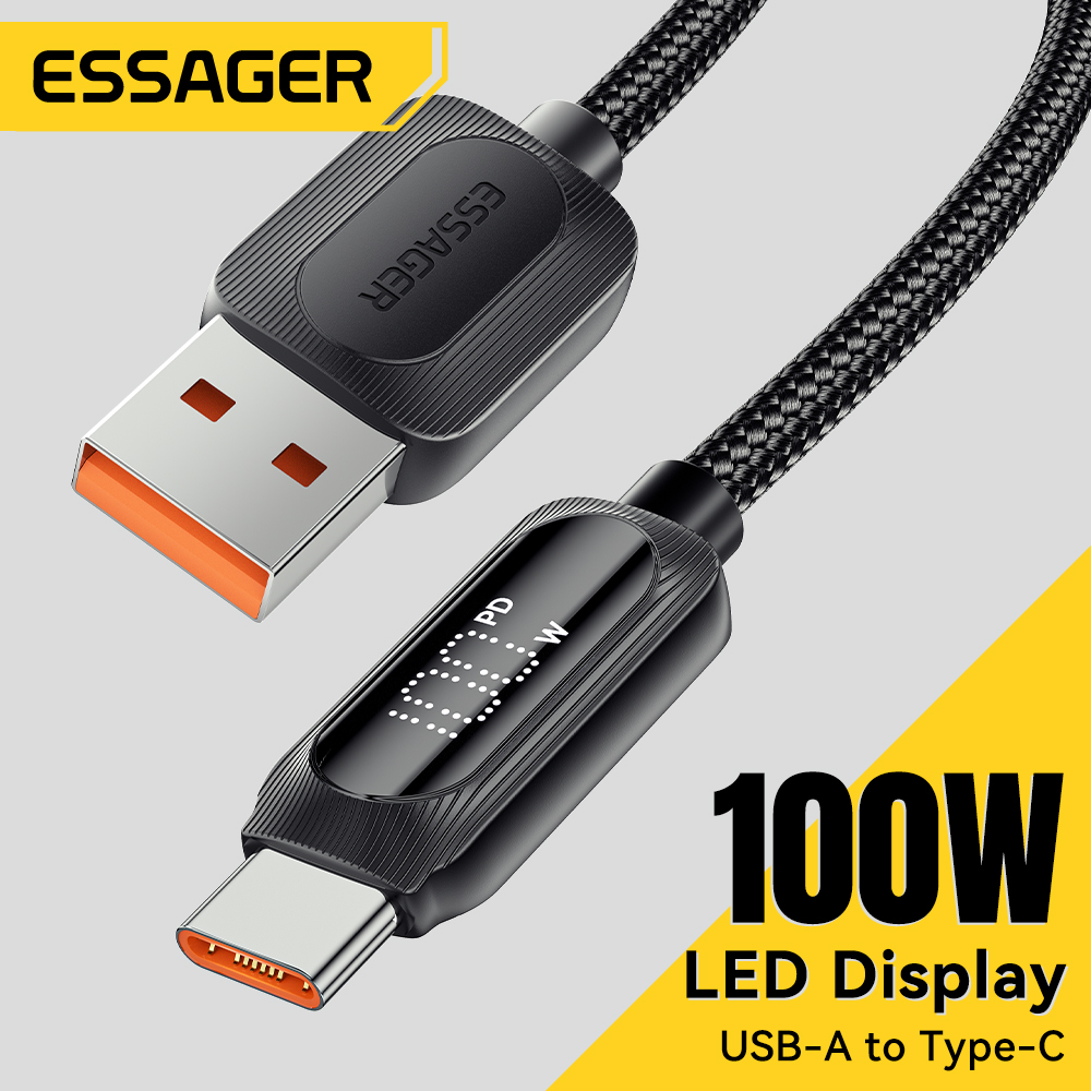Essager 100W USB to type C Cable  Fast Charging Digital Display USB C Cable for iPhone 15 Samsung Huawei Xiaomi OPPO Data Cord