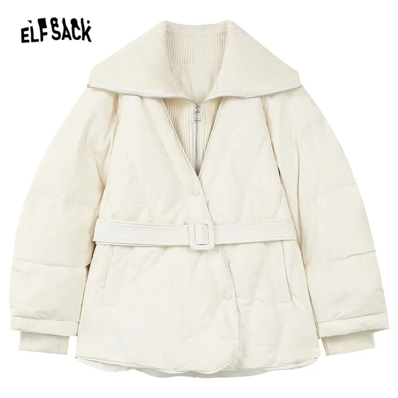 ELFSACK New Chinese Style Down Coats Women 2023 Winter Luxury Designed Jackets