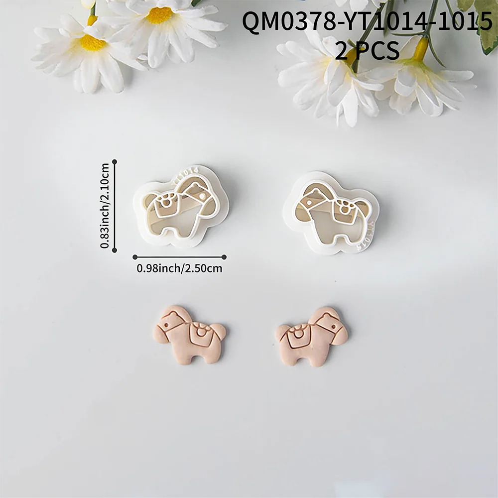Mini Cartoon Pony Polymer Clay Ausstecher Chinesisches Neujahr Pferd-Thema Weiche Keramik Ohrring-Schneidformen DIY Schmuckherstellung Werkzeuge – Detail 13